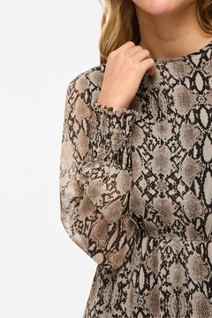 Vila Vestido corto de gasa estampado de serpiente