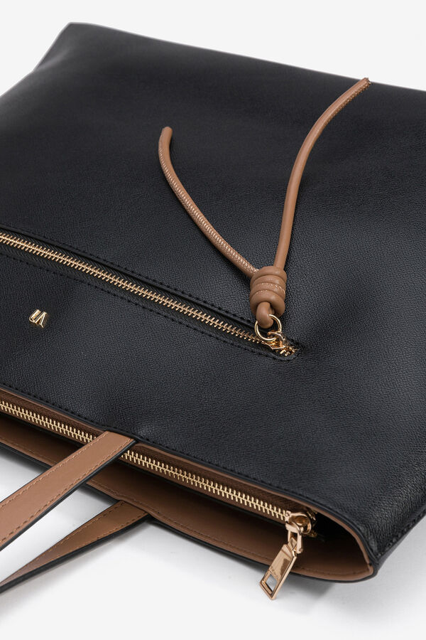 Vilanova Mala tote bag com efeito de couro bicolor Preto