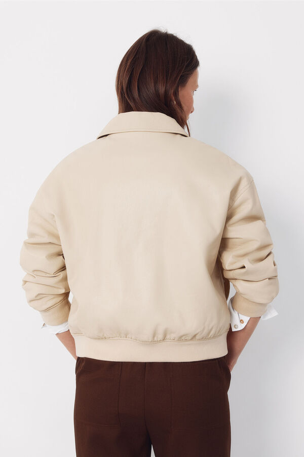 Cortefiel Chaqueta bomber efecto piel Amarillo