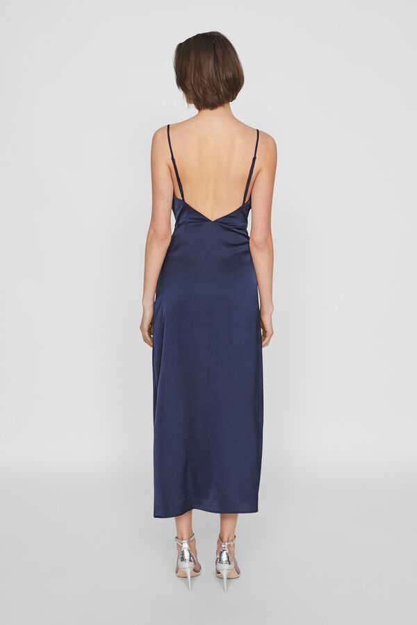 Vila Satin midi dress Navy