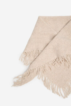 Cortefiel Poncho flecos Crudo