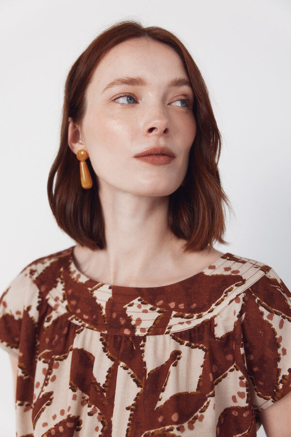 Cortefiel Vestido piqu&eacute; estampado Multicolor