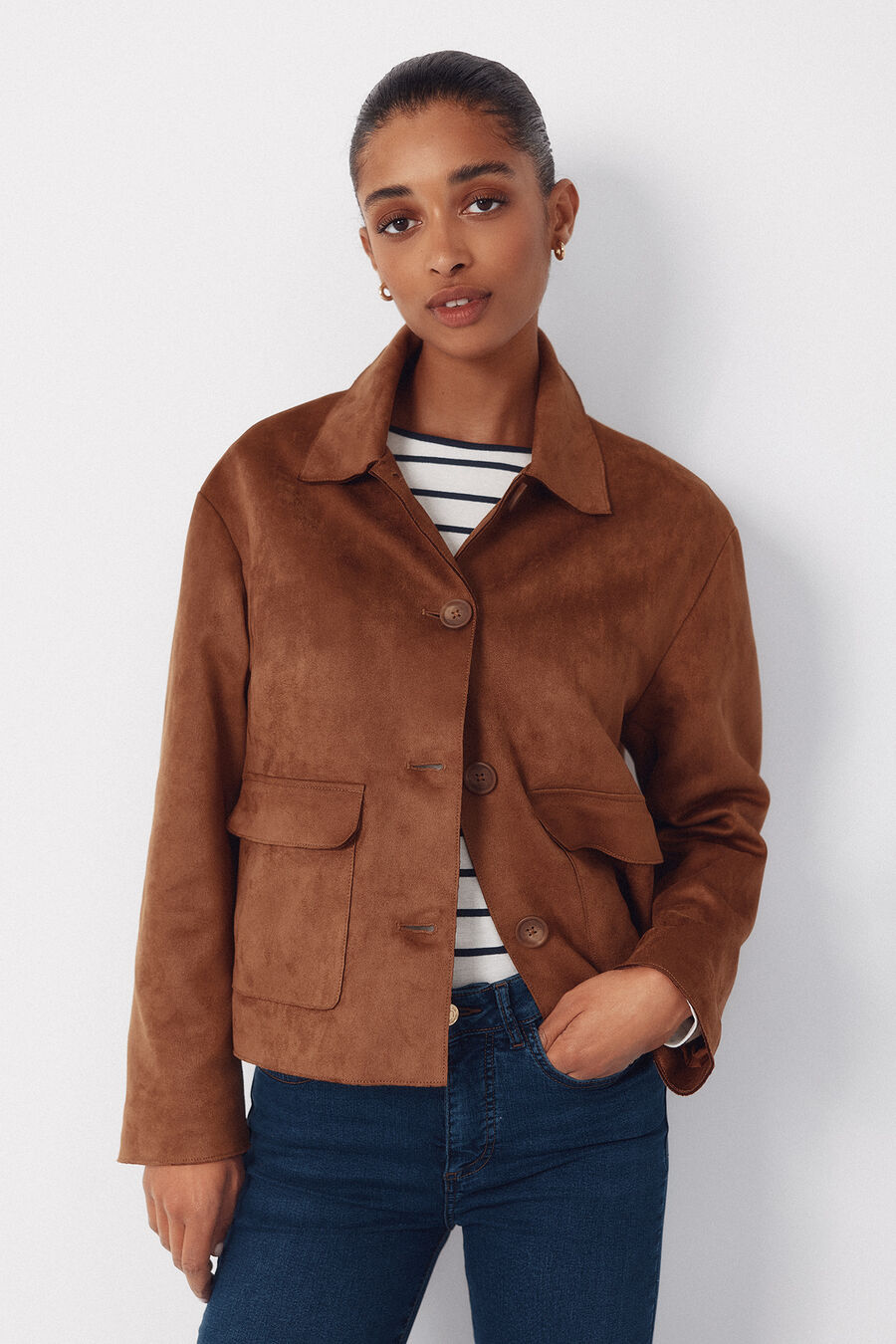 Chaqueta tejido efecto ante