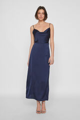 Vila Satin midi dress Navy
