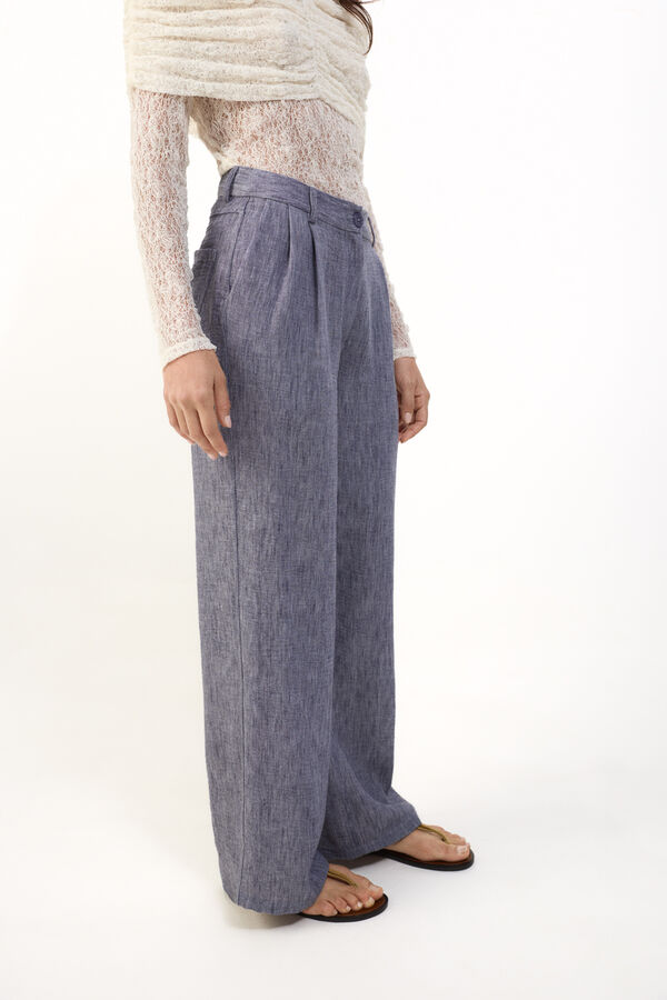 Slowlove Pantal&oacute;n flu&iacute;do &iacute;ndigo Azul