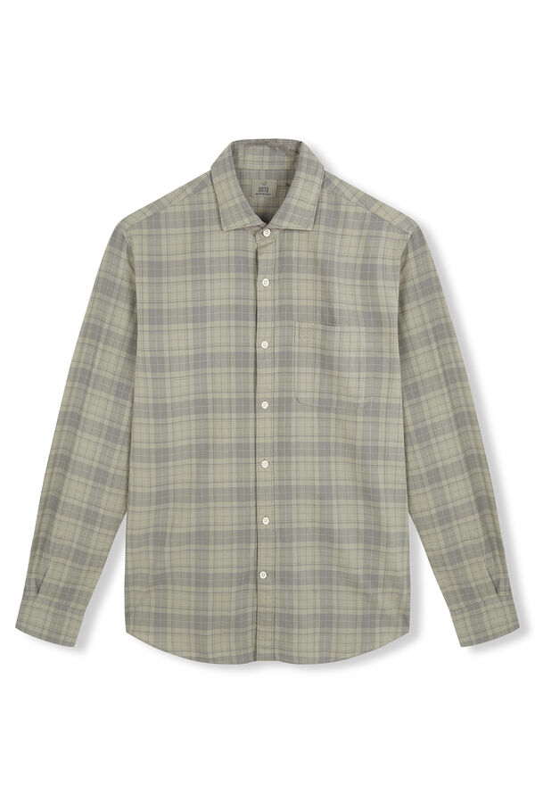 OOTO Camisa cuadro sobretintado Kaki