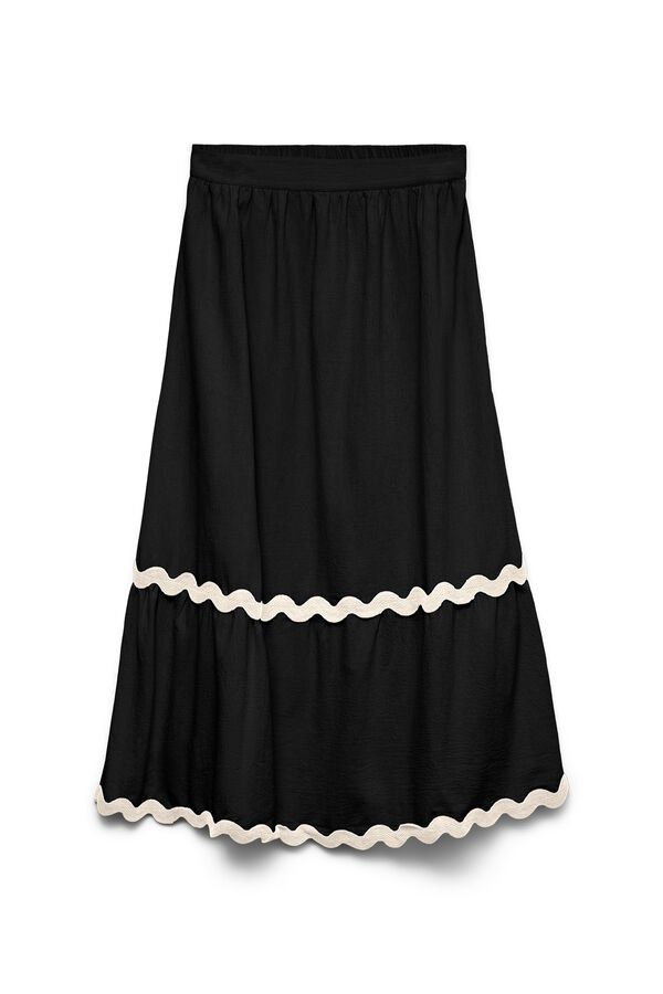 Vero Moda Curve Falda midi detalles bordados talla grande Negro