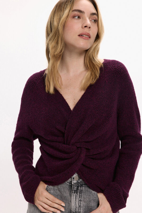 Vila Jersey de lana reversible Purpura