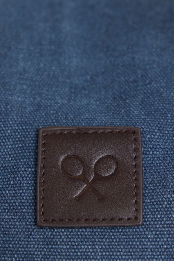 Silbon Travel leather detail bag Navy