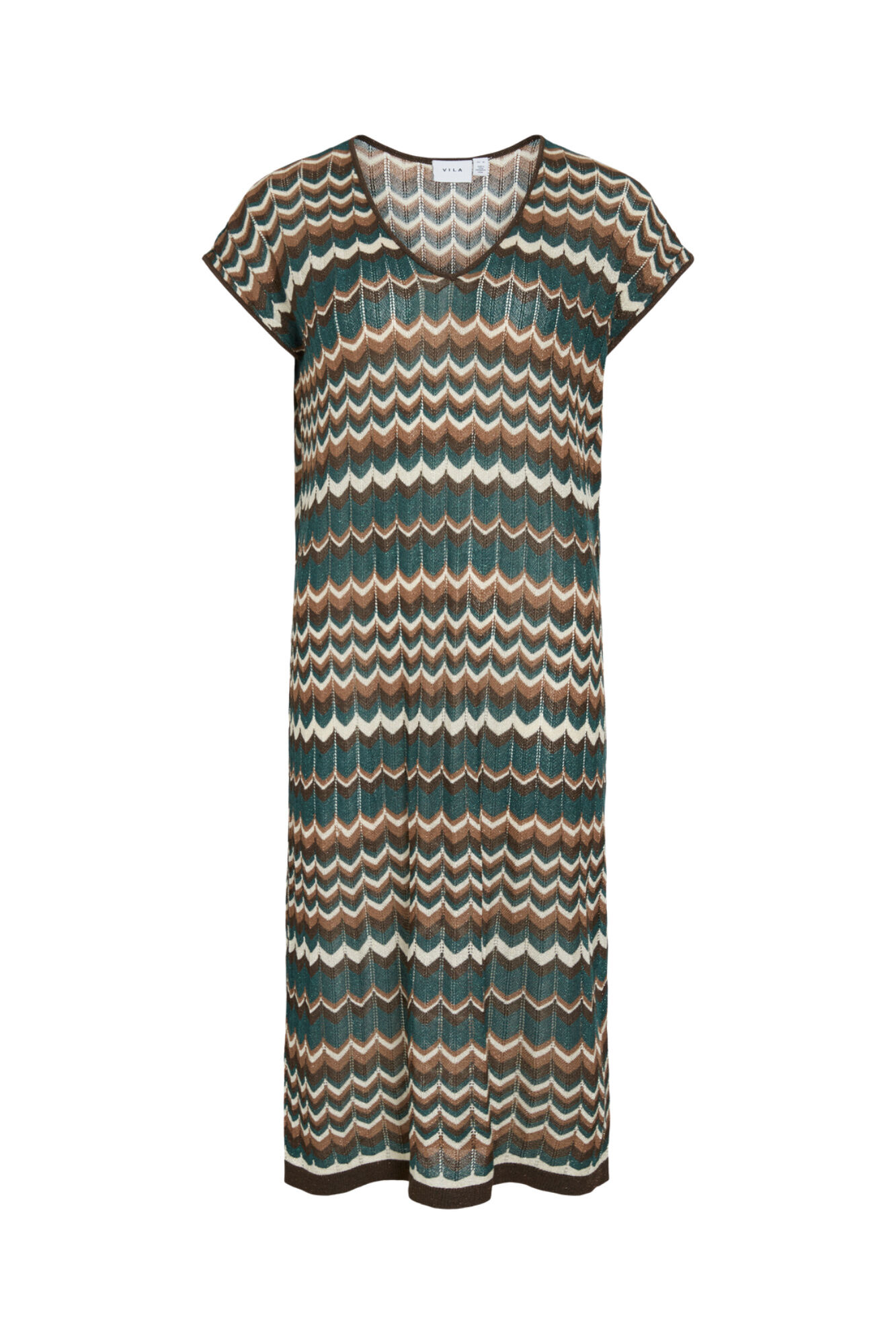 Vila Vestido midi em malha pointelle com viscose