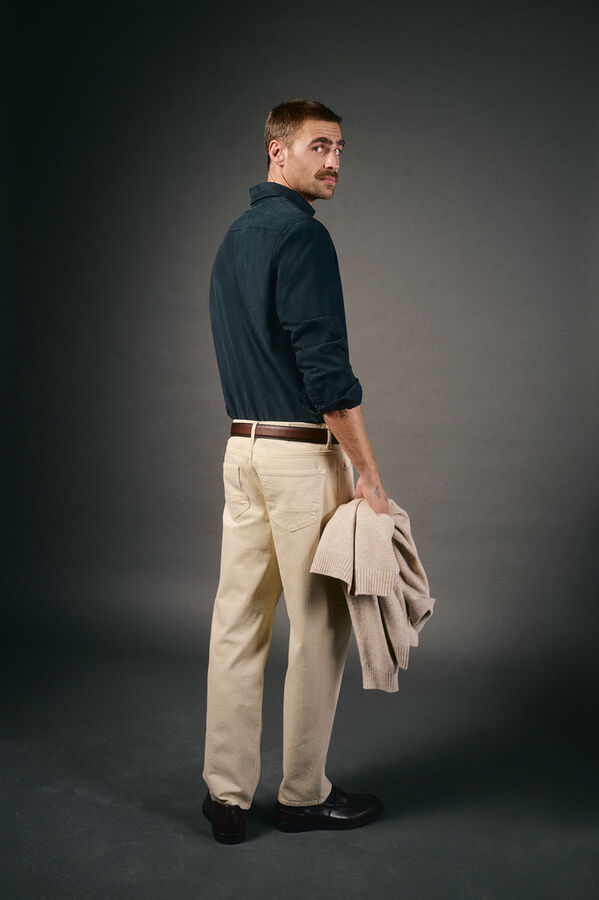 OOTO Camisa twill liso tencel algod&oacute;n Blue