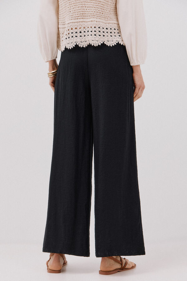 Cortefiel Pantal&oacute;n fluido ancho Negro