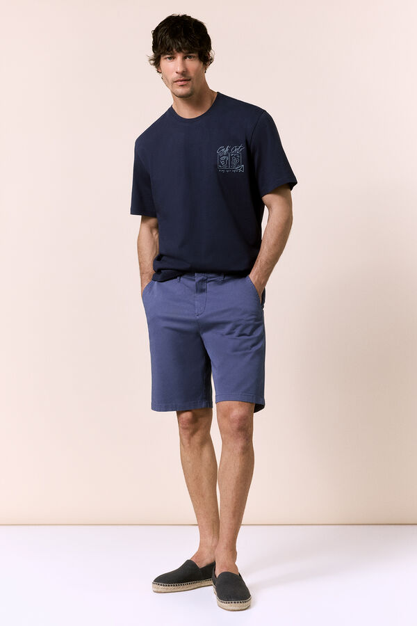 OOTO Camiseta gr&aacute;fica lavada Azul