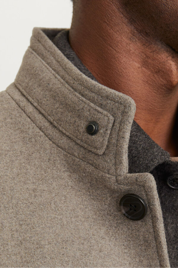 Jack & Jones Abrigo corto de lana con cuello alto Beige