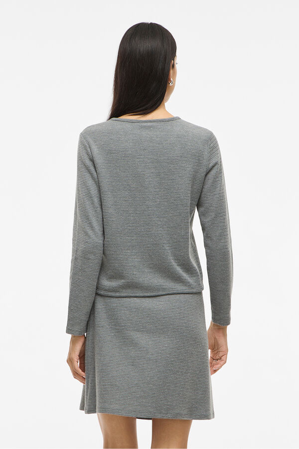 Vila Buttoned cardigan with cotton and viscose Grey