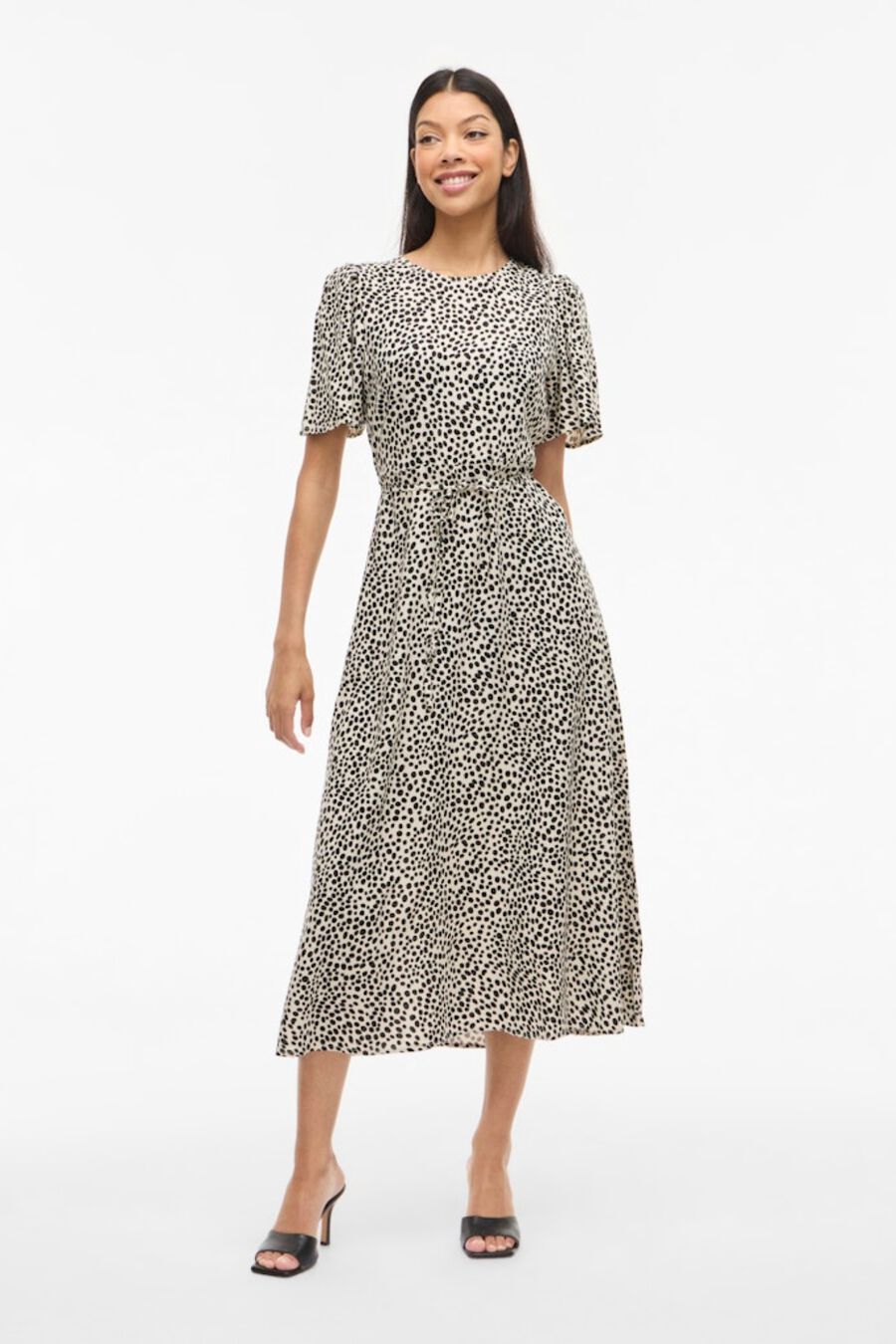 Vestido midi estampado de viscosa