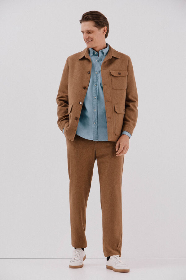 Cortefiel Camisa vaquera con bolsillo Blue