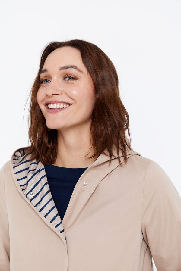 Cortefiel Parka reversible waterrepelent Beige