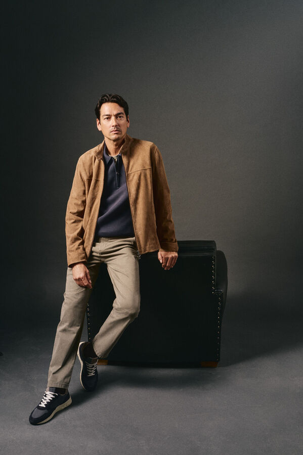 OOTO Sweatshirt com gola e fecho-&eacute;clair Azul