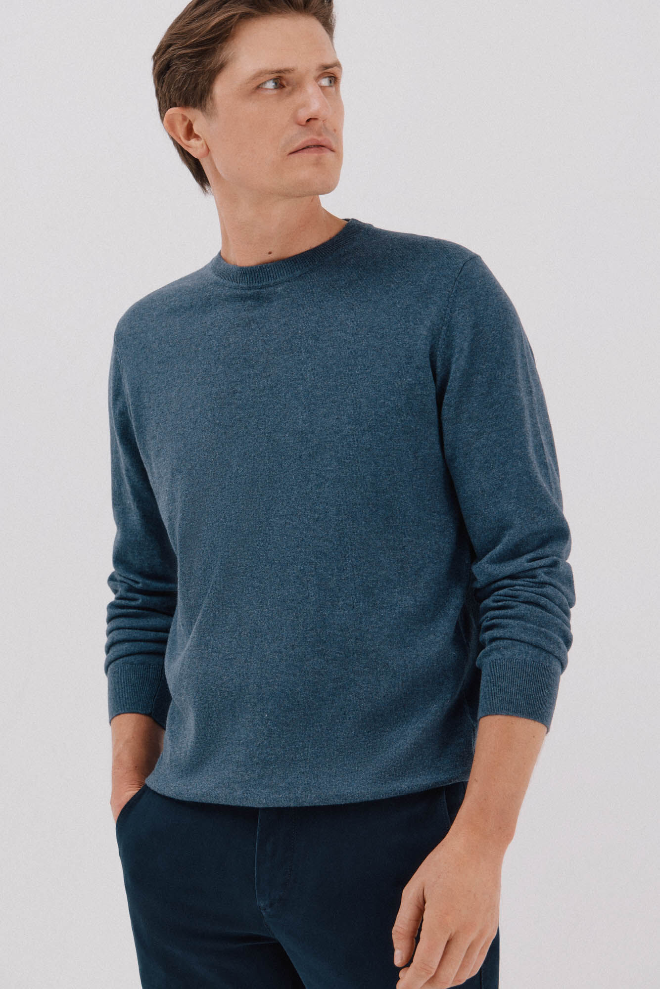 Cortefiel Jersey algod&oacute;n cashmere cuello caja