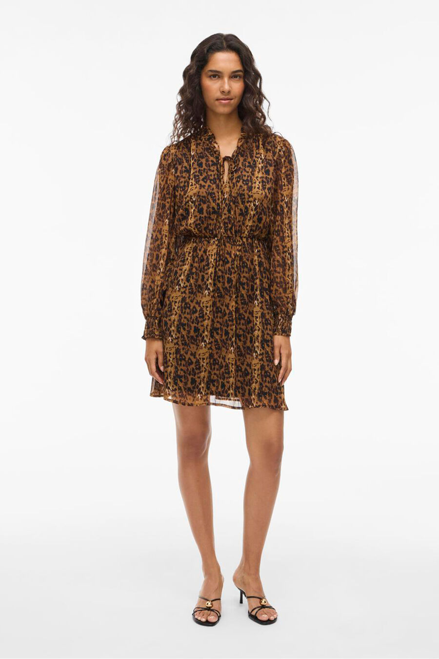 Vestido corto de gasa estampado