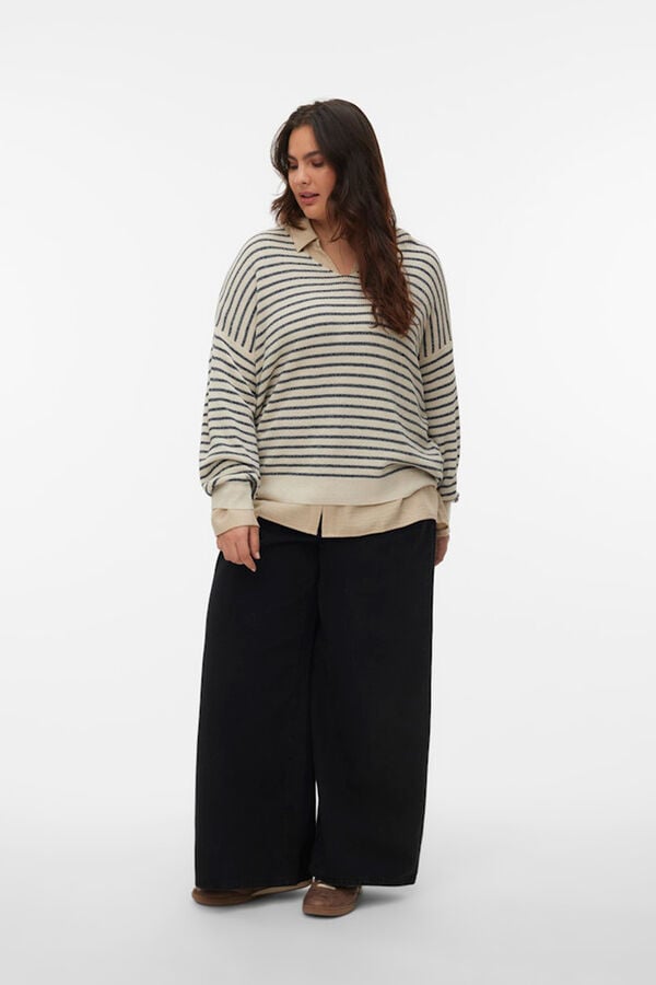 Vero Moda Curve Jersey l&uacute;rex talla grande Beige