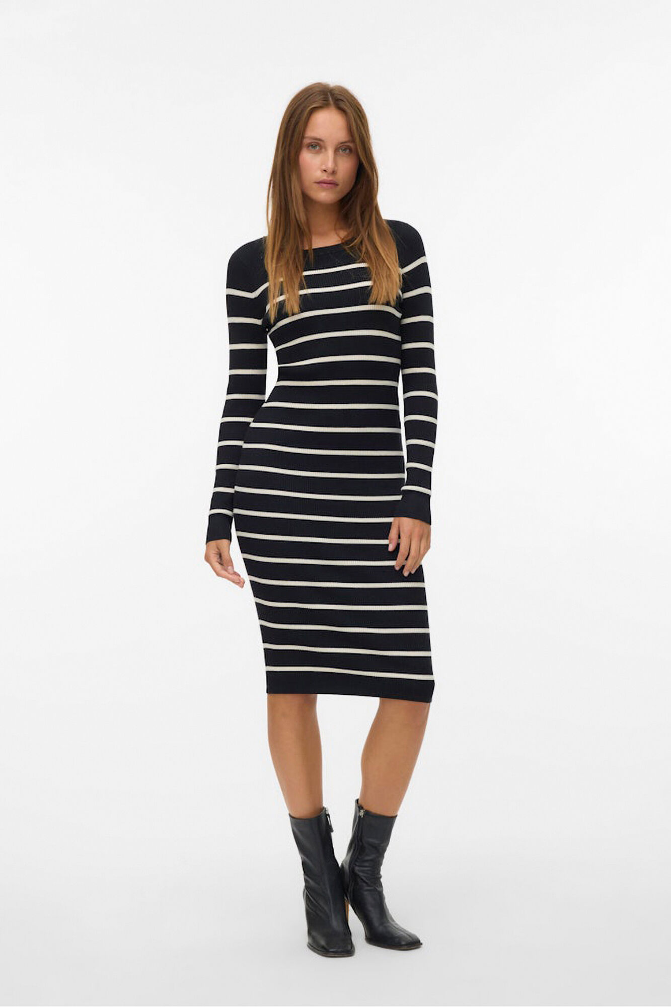 Vero Moda Vestido midi de malha manga