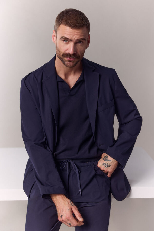 OOTO Americana traje solapa pico Azul marino