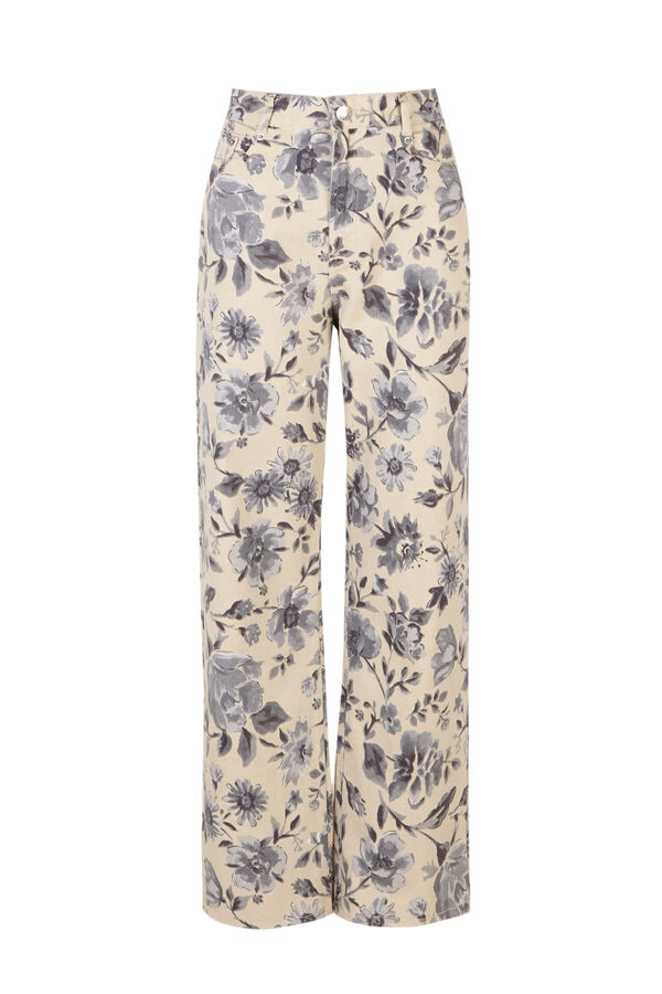 Slowlove Jeans recto flores Multicolorido