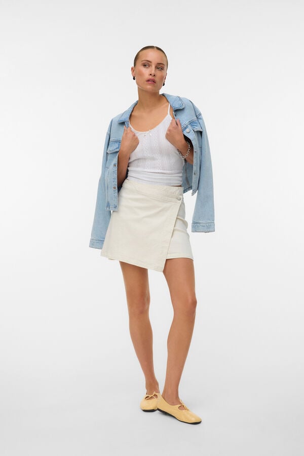Vero Moda Falda corta vaquera Blanco