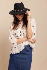 Slowlove Blusa franzida bordada Branco