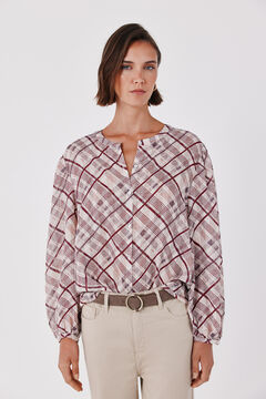 Cortefiel Blusa estampada xadrez