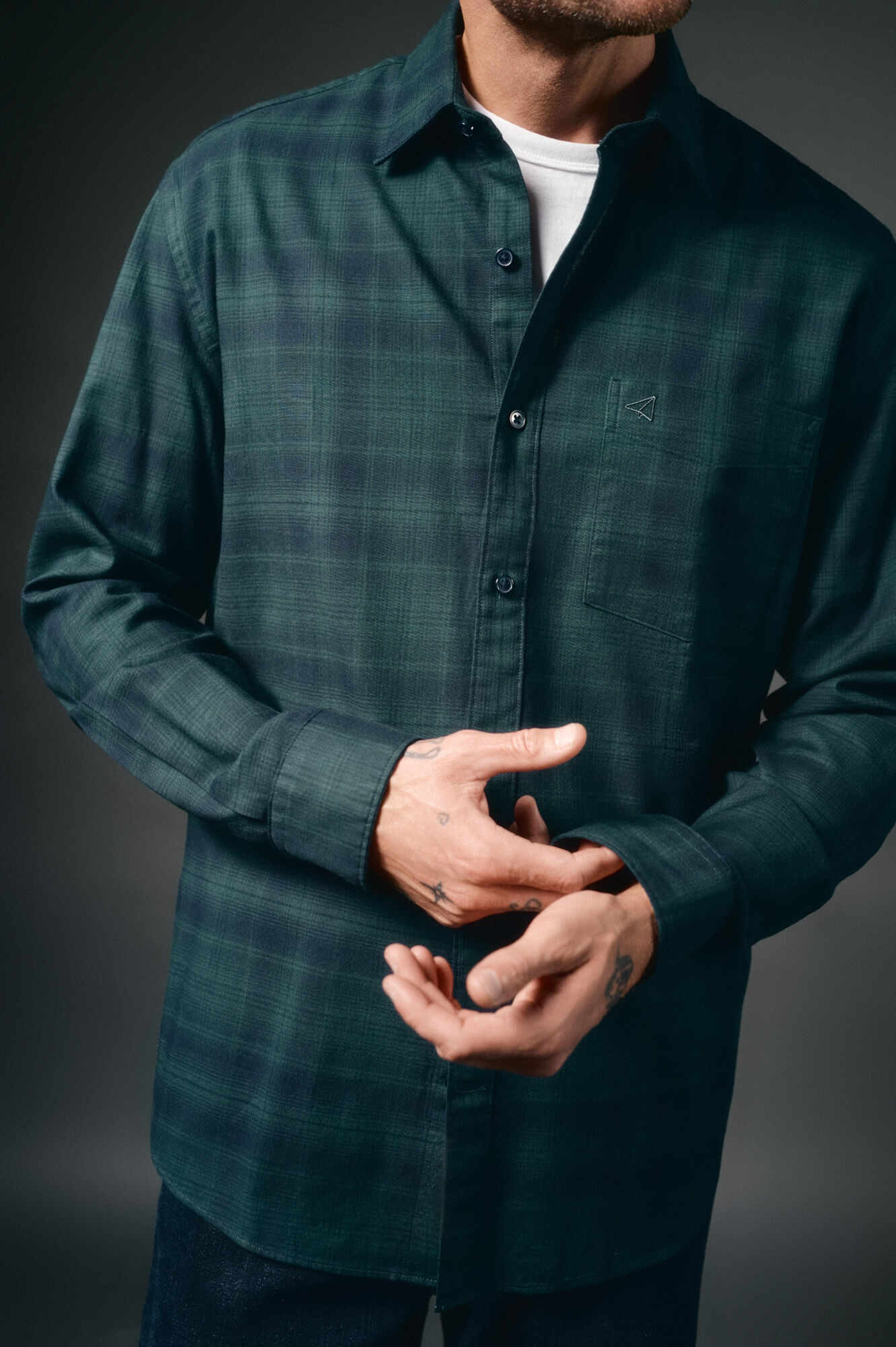 OOTO Camisa de flanela xadrez