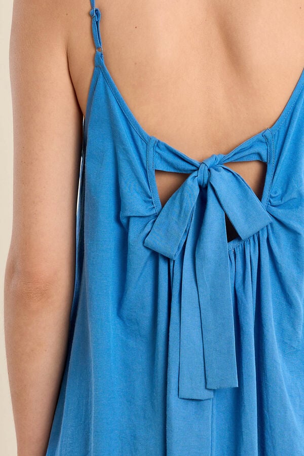 Molly Bracken Vestido comprido de al&ccedil;as e la&ccedil;ada Azul