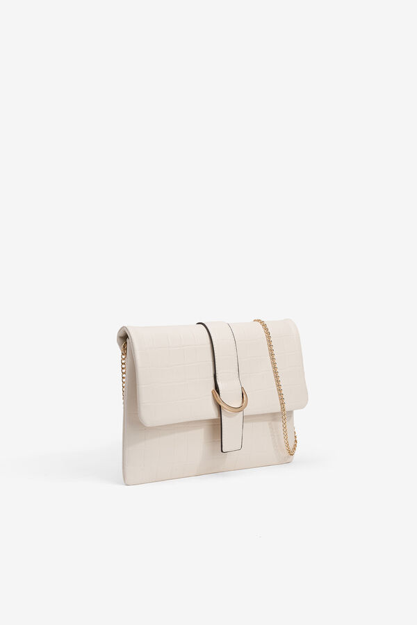Vilanova Cartera de mano efecto piel con relieve Beige