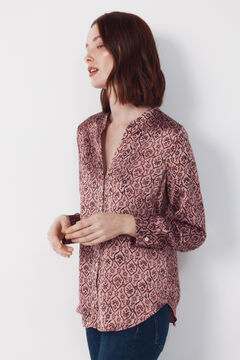 Cortefiel Camisa mao satinada estampada