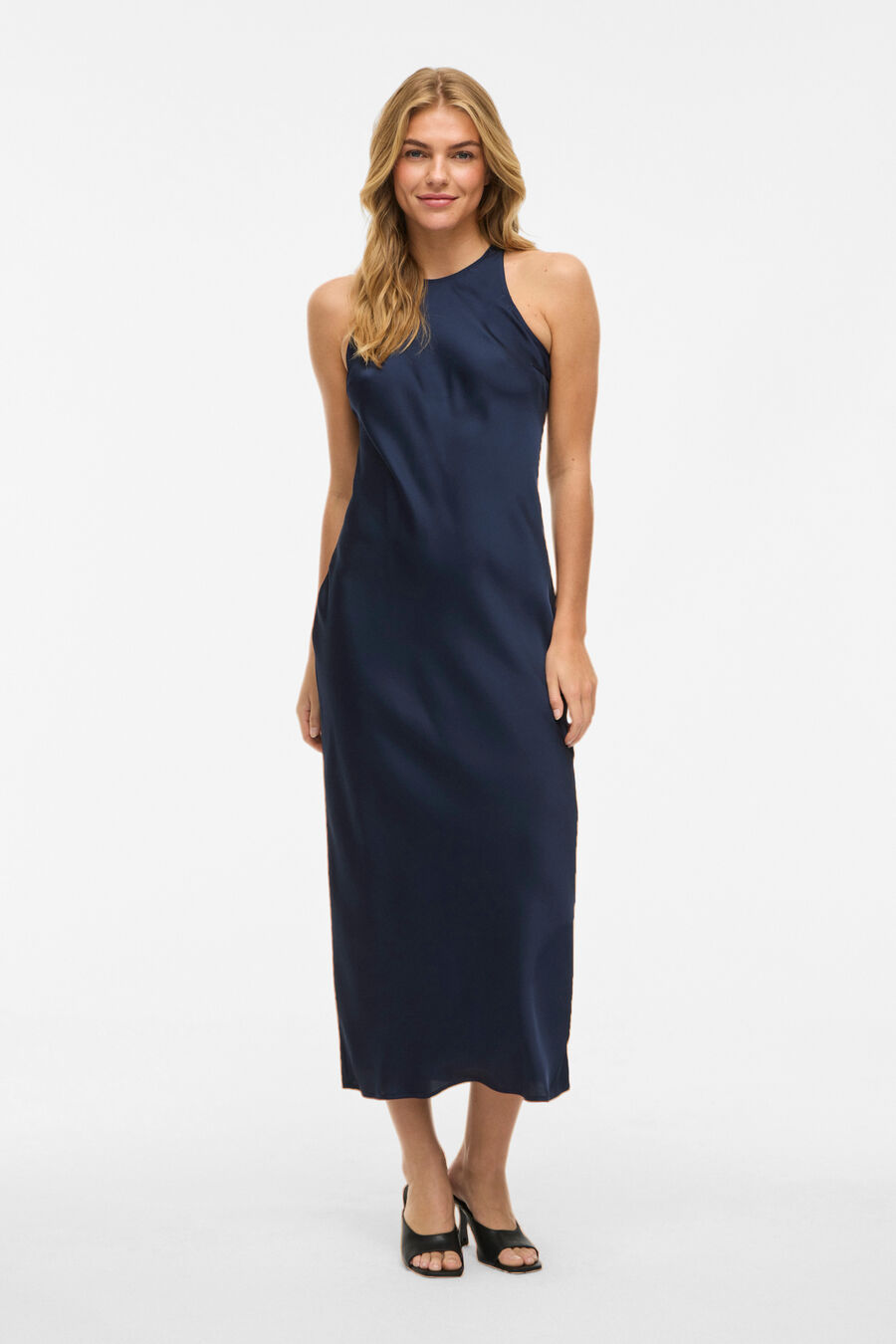 Vestido midi satinado