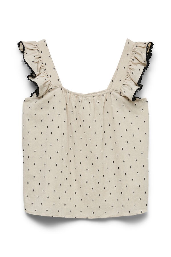 Vero Moda Top de al&ccedil;as com folhos Tostado