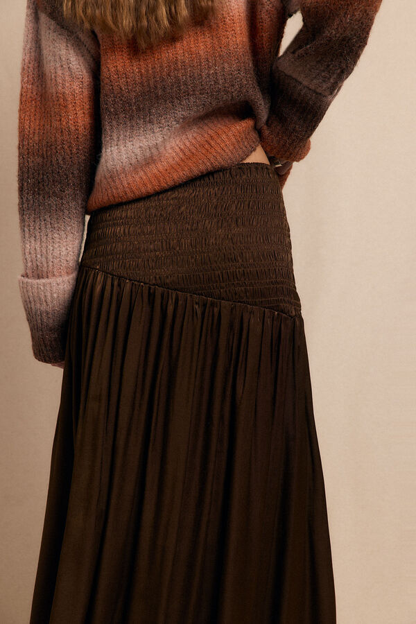 Slowlove Falda midi satinada Brown