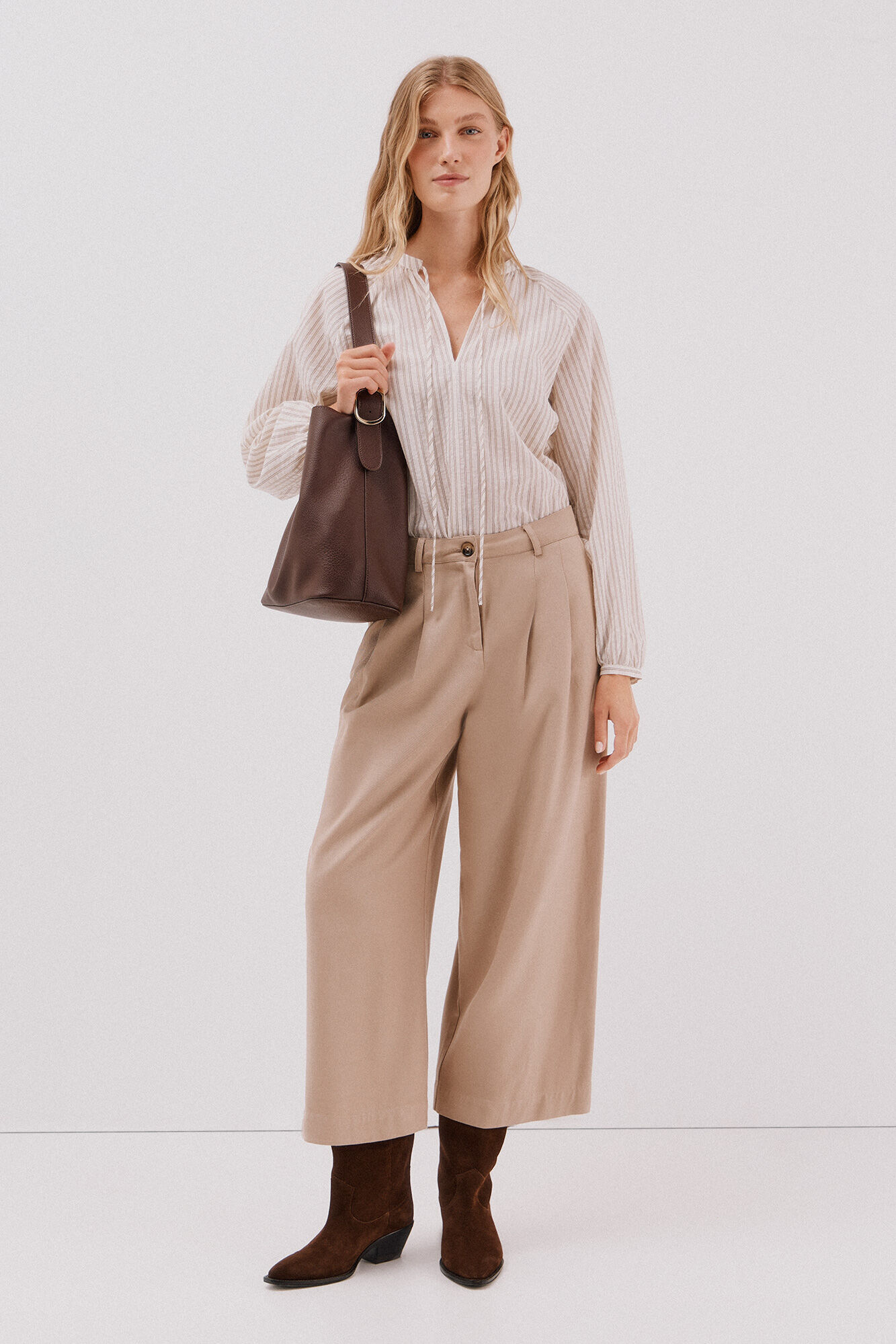 Cortefiel Blusa rayas cordon