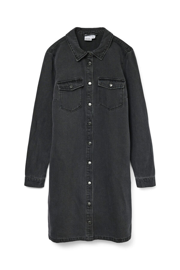 Vero Moda Vestido corto vaquero manga larga Negro