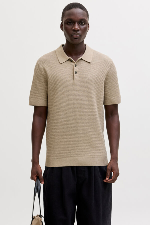 Jack & Jones Polo punto algod&oacute;n Beige
