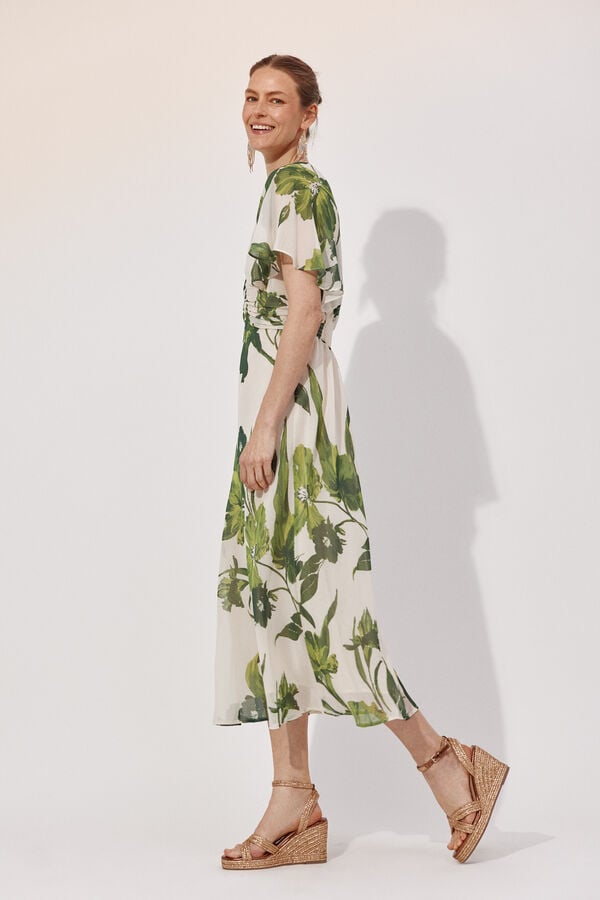 Cortefiel Fluid dress Printed white