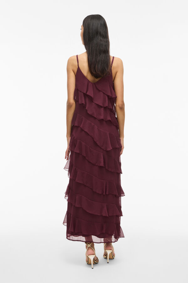 Vila Vestido de fiesta midi con volantes Morado
