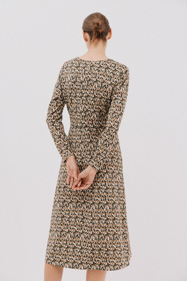 Cortefiel Vestido cintur&oacute;n Beige