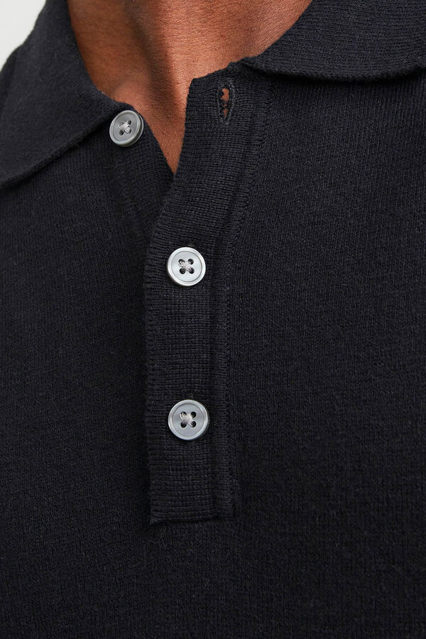 Cortefiel Jersey-knit polo shirt Black