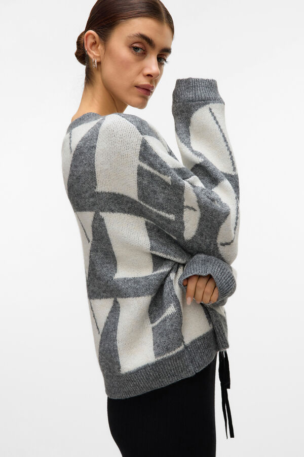 Vero Moda Jersey de punto cuello redondo gris