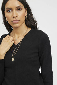 Vila Camisola de malha gola em V de viscose