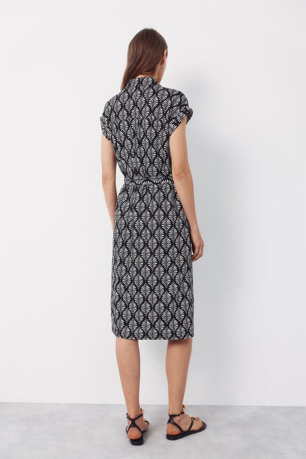 Cortefiel Vestido camisero Estampado gris