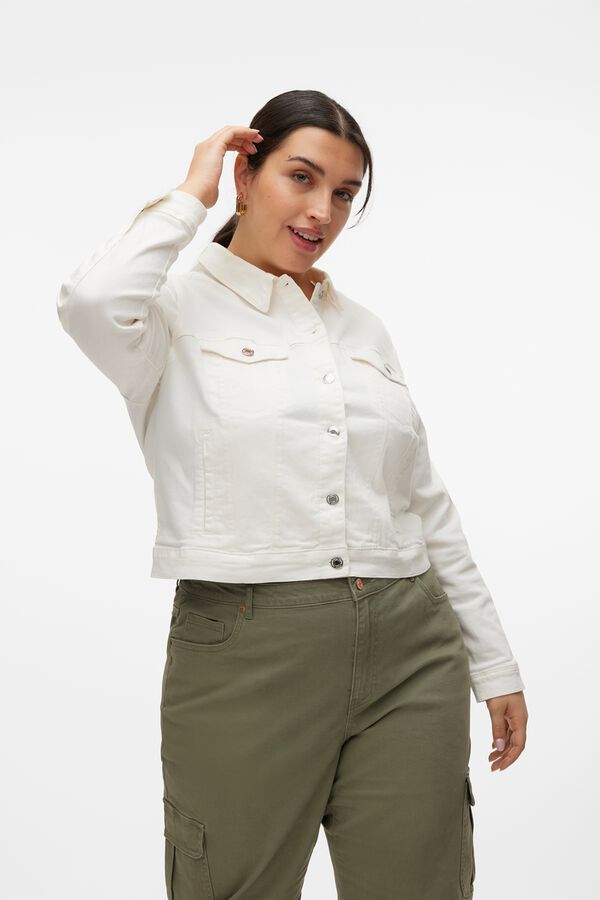 Vero Moda Curve Chaqueta denim talla grande Blanco